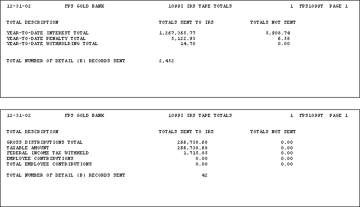 Tape Totals