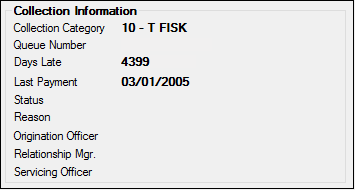 Loans > Collection > Account Delinquency Screen > Delinquent Payments Tab
