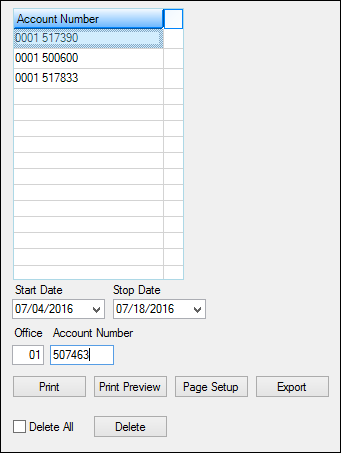 Loans > Collections > Print Collection History Screen