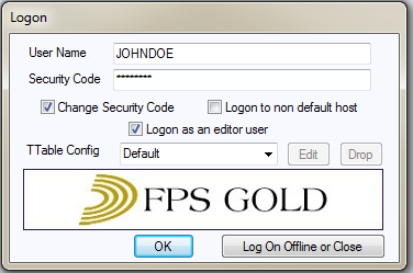 Logon dialog