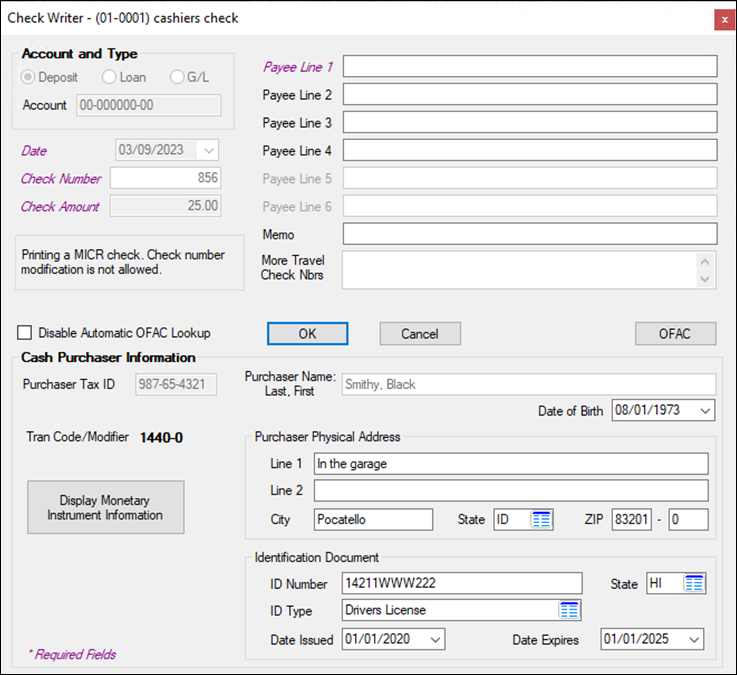 How to... > Monetary Instrument Reporting > MIR in GOLDTeller