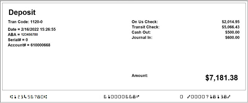 Virtual Deposit Slip