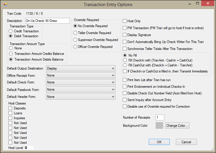 Transaction Entry Options