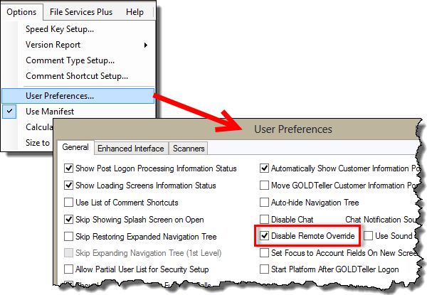 Disable remote override