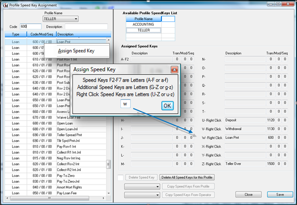 Profile Speed Key Assignment