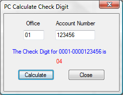 PC Calc Check Digit