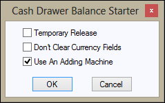 Cash Drawer Balance Starter