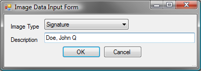 Image Data Input Form