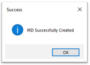 IRD Successfully Created