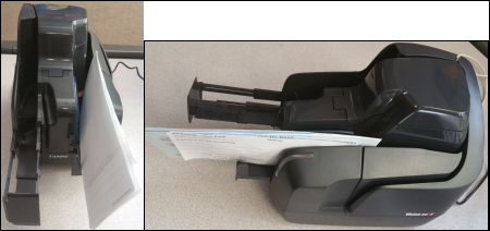 Teller Check Scanner with Transaction Slips and Checks Loaded