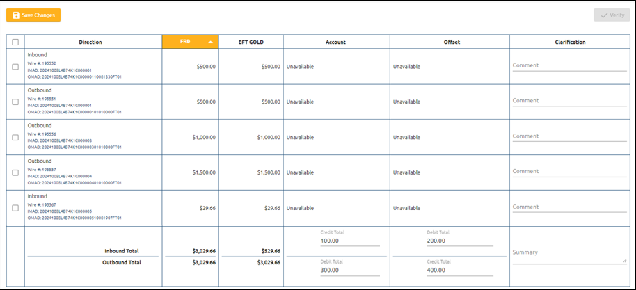 Reconciliation Details