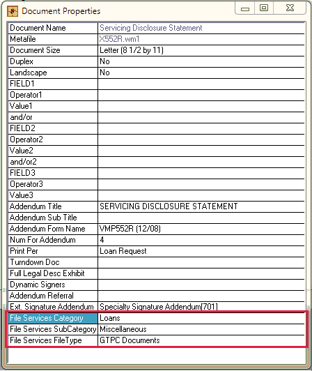 Document Properties