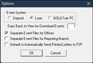 Options Dialog with Reporting Branch Option turned on