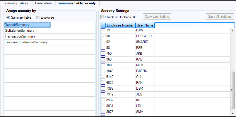 Assigning Security by Summary Table