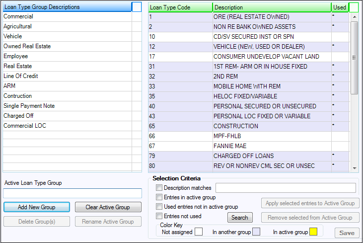 Loan Type Grouping