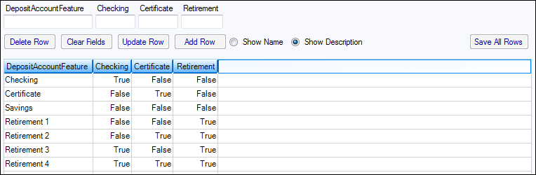 Lower Portion of Parameters Tab